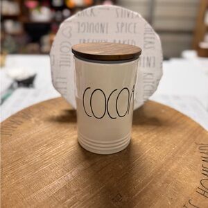 Rae Dunn Cocoa Canister with Brown Lid